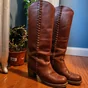 Vintage Frye campus stitching tall leather boots
